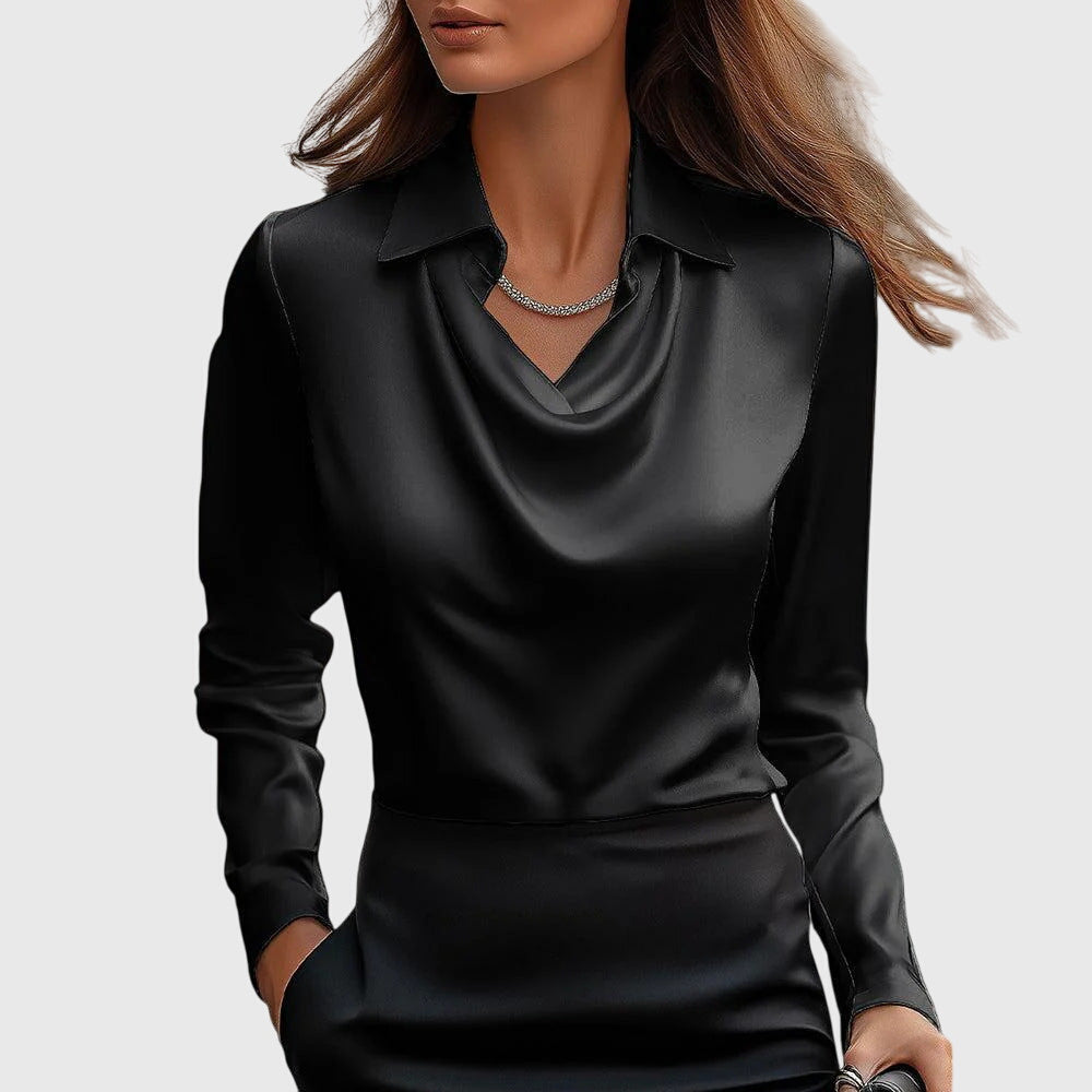Chemisier draped piece for women | Elara -4