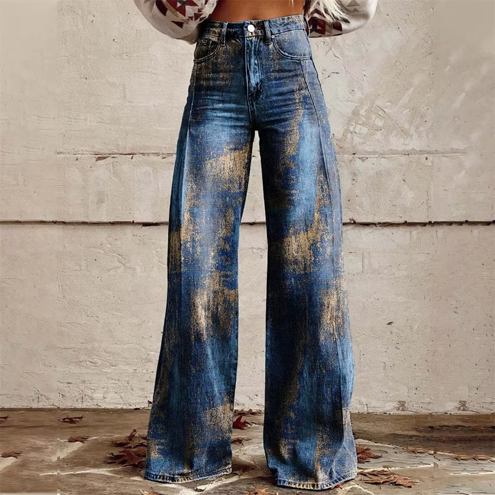 Celeste flared denim jeans trousers for women | Aurora -3