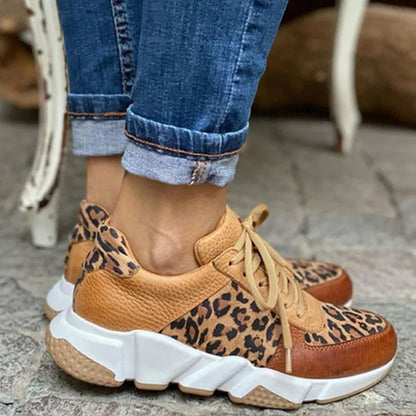 Comfortable chic leopard-print everyday trainers for women | Crissa -2