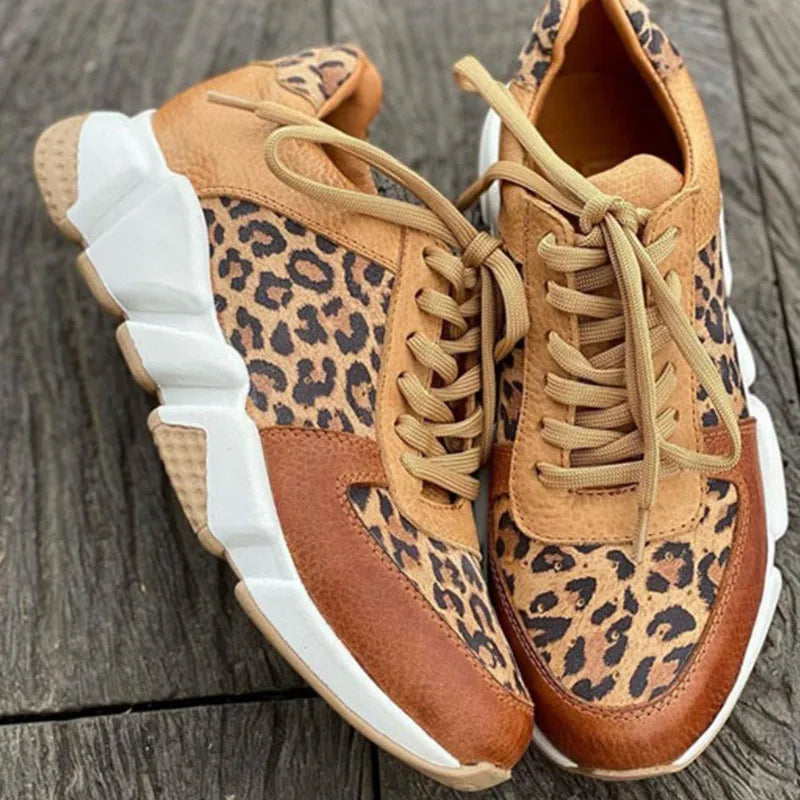 Comfortable chic leopard-print everyday trainers for women | Crissa -4