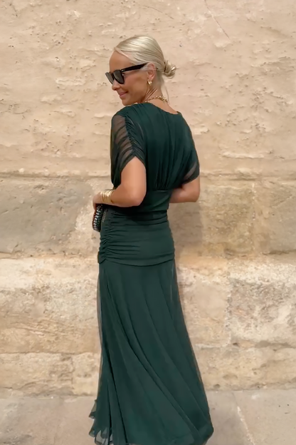 V-neck fantasy maxi dress for women | Elowen -10