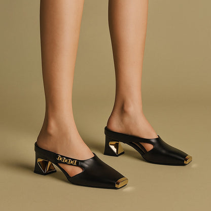Heels elegant metallic for women | Clara -2