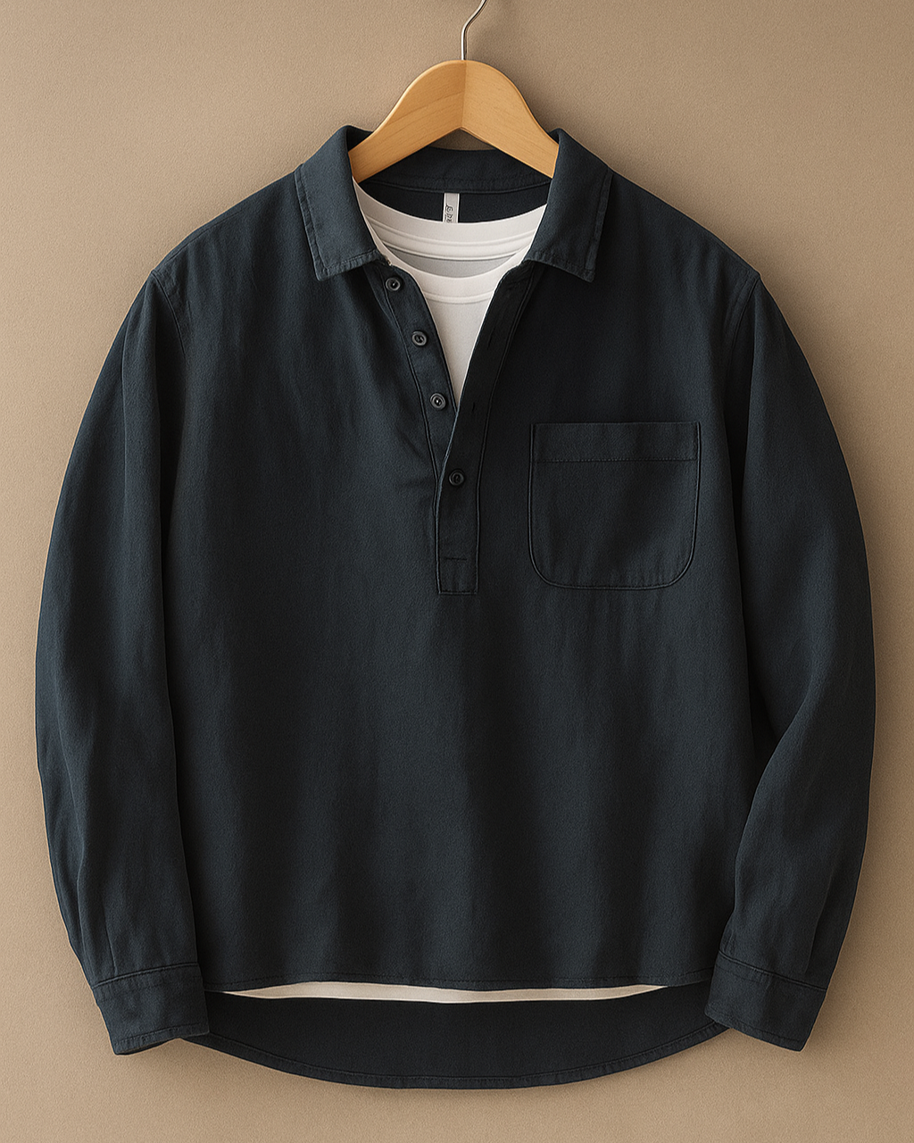 Relaxed popover shirt for men | Calder -1