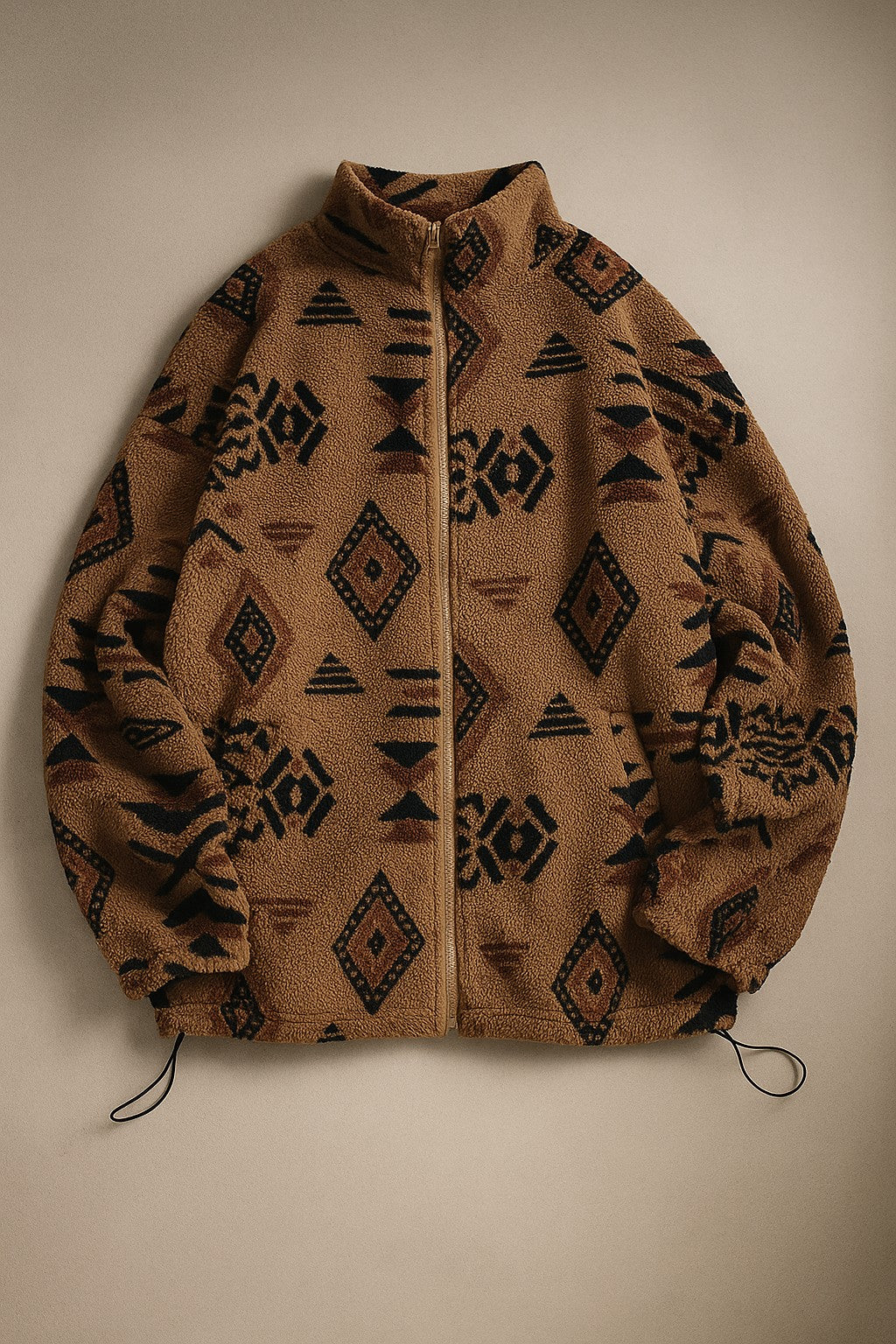 Southwestern patterned full-zip fleece jacket for men | Talmor -4