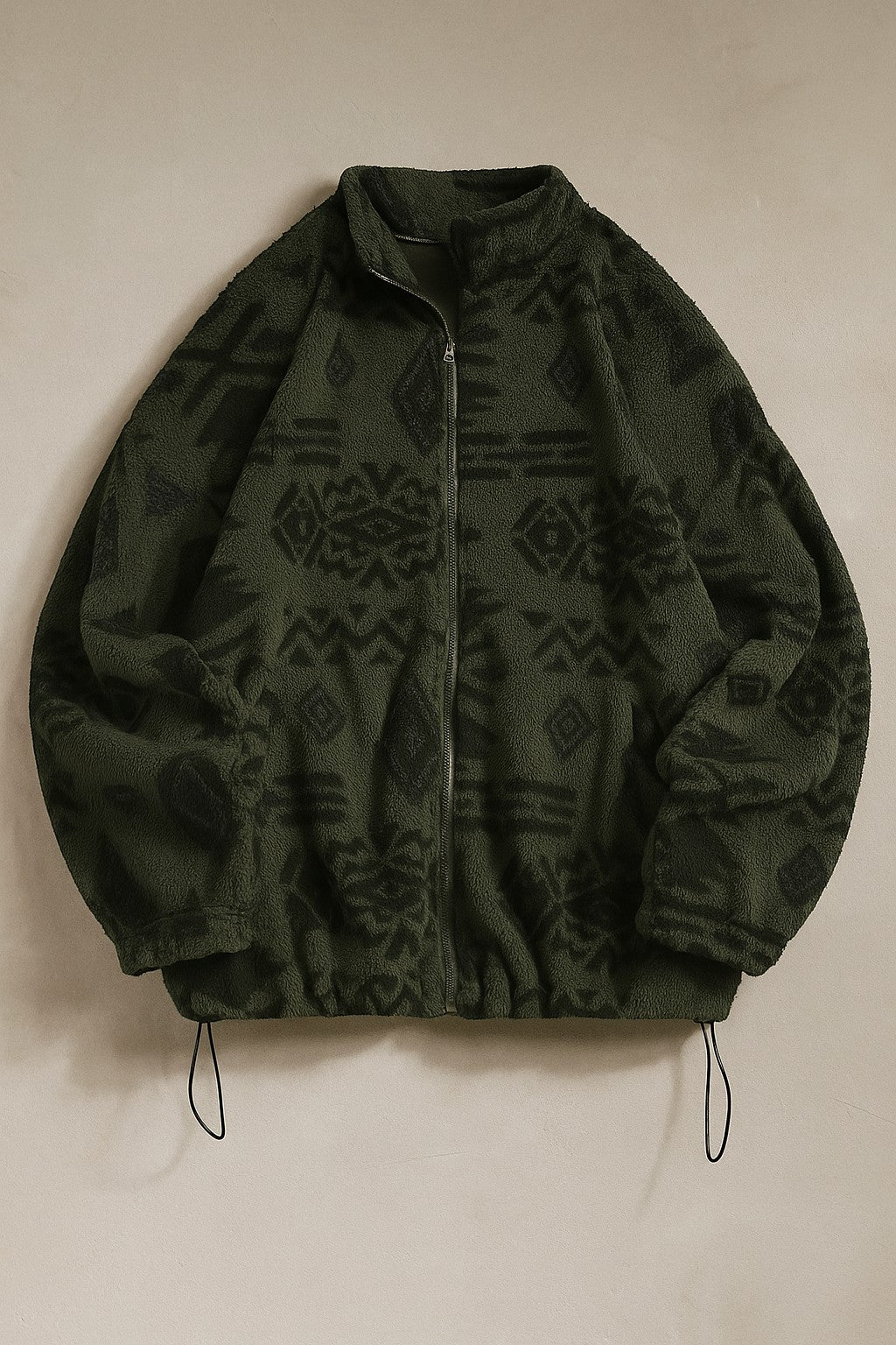 Southwestern patterned full-zip fleece jacket for men | Talmor -3