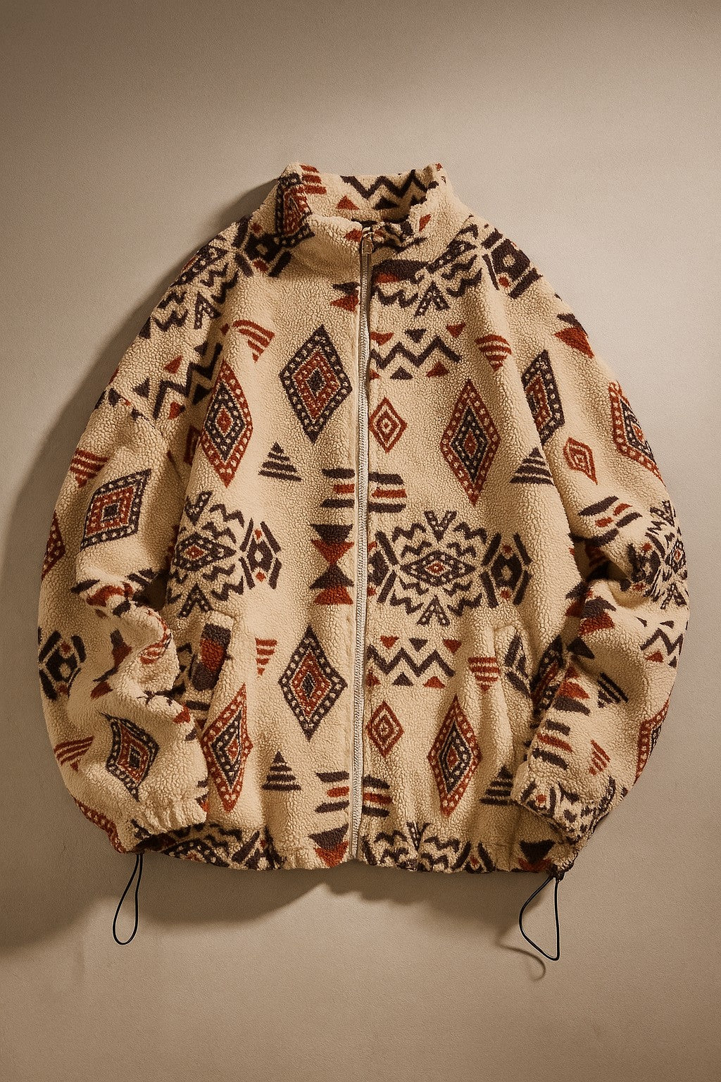 Southwestern patterned full-zip fleece jacket for men | Talmor -1