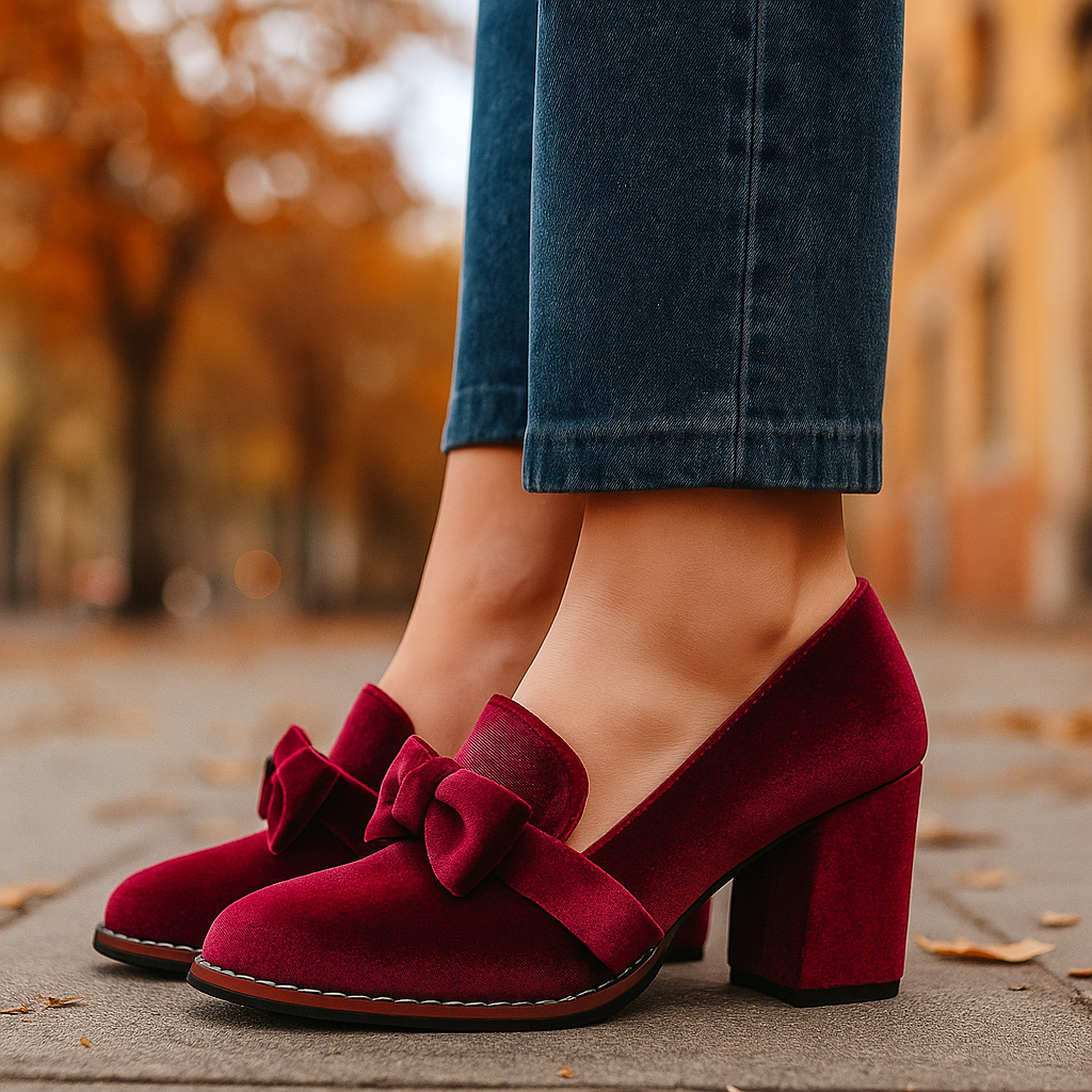 Classic velvet pump heels for women | Veloria -4