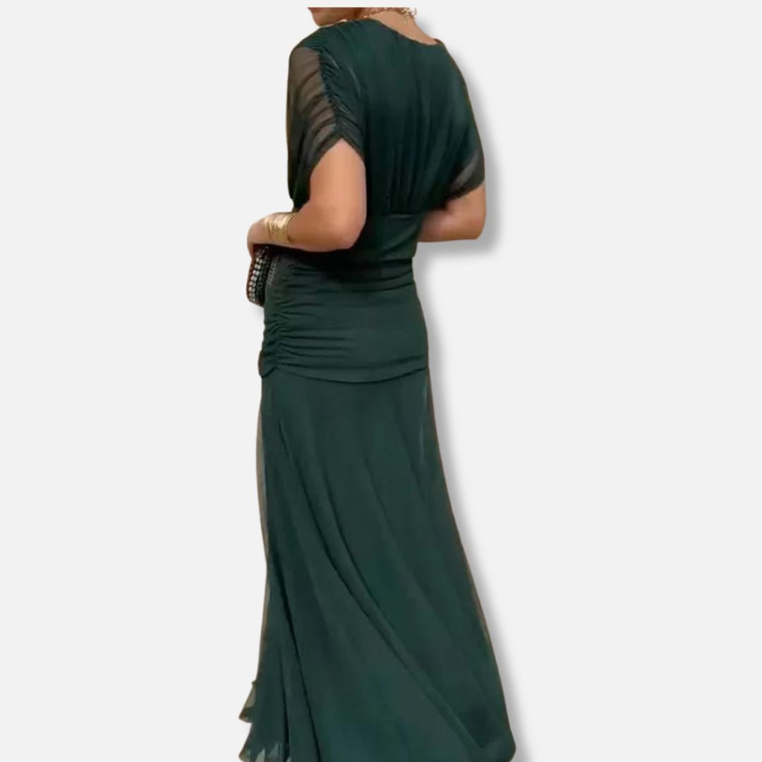 Elegeant V-neck maxi dress for women | Amara -14