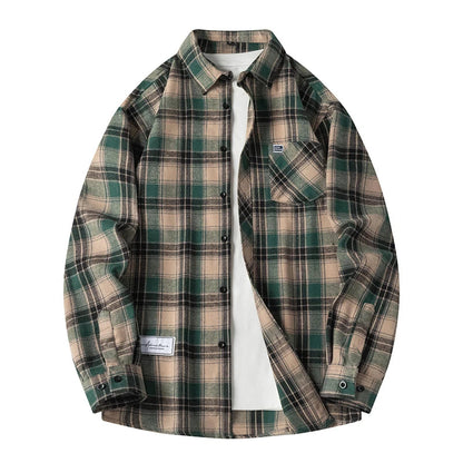 Classic plaid button-front flannel shirt for men | Thatcher -10
