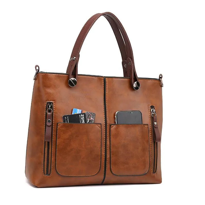 Leather shoulder bag for women | Ilse -3