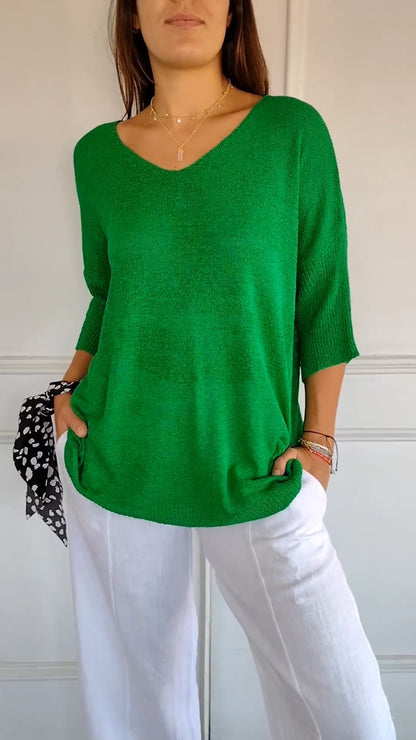 Casual V-neck relaxed everyday top for women | Lauren -7