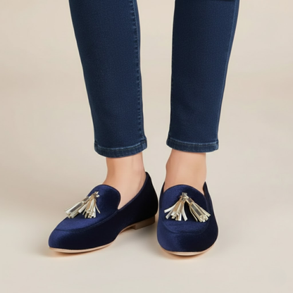 Blue loafers with tassel detail for women | Penelope
