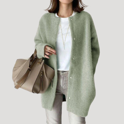 Long knit cardigan with relaxed silhouette for women | Arlette