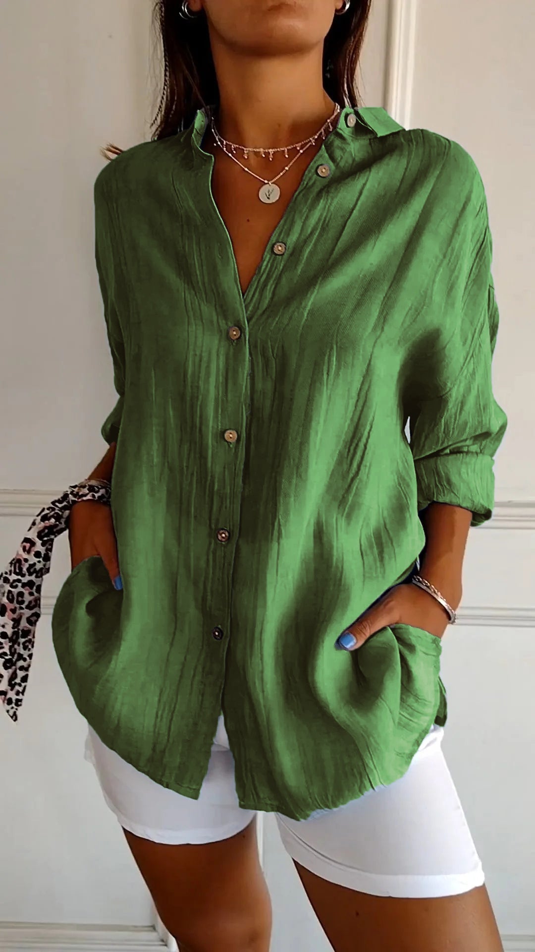 Elegant oversized everyday blouse for women | Emily -9