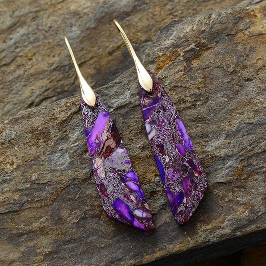 Natural stone drop earrings for women -1