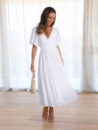 Puff sleeves dress for women | Enola -10