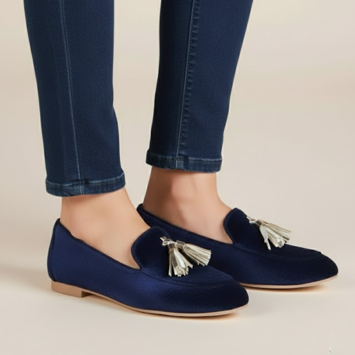 Blue loafers with tassel detail for women | Penelope