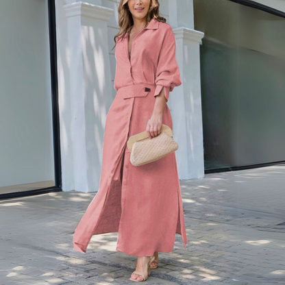 Elegant summer V-neck maxi dress for women | Jeanette -2