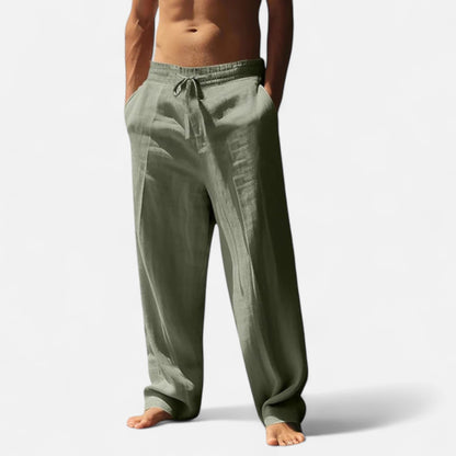 Classic relaxed linen everyday trousers for men -4