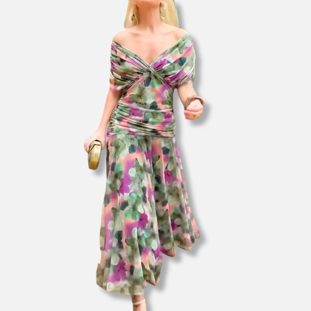 Elegeant V-neck maxi dress for women | Amara -20