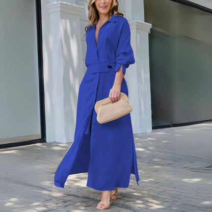 Elegant summer V-neck maxi dress for women | Jeanette -4