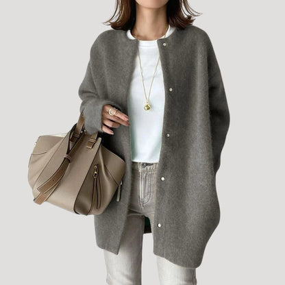 Long knit cardigan with relaxed silhouette for women | Arlette