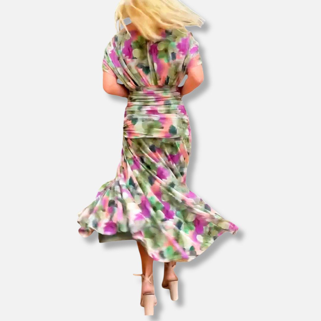 Elegeant V-neck maxi dress for women | Amara -22