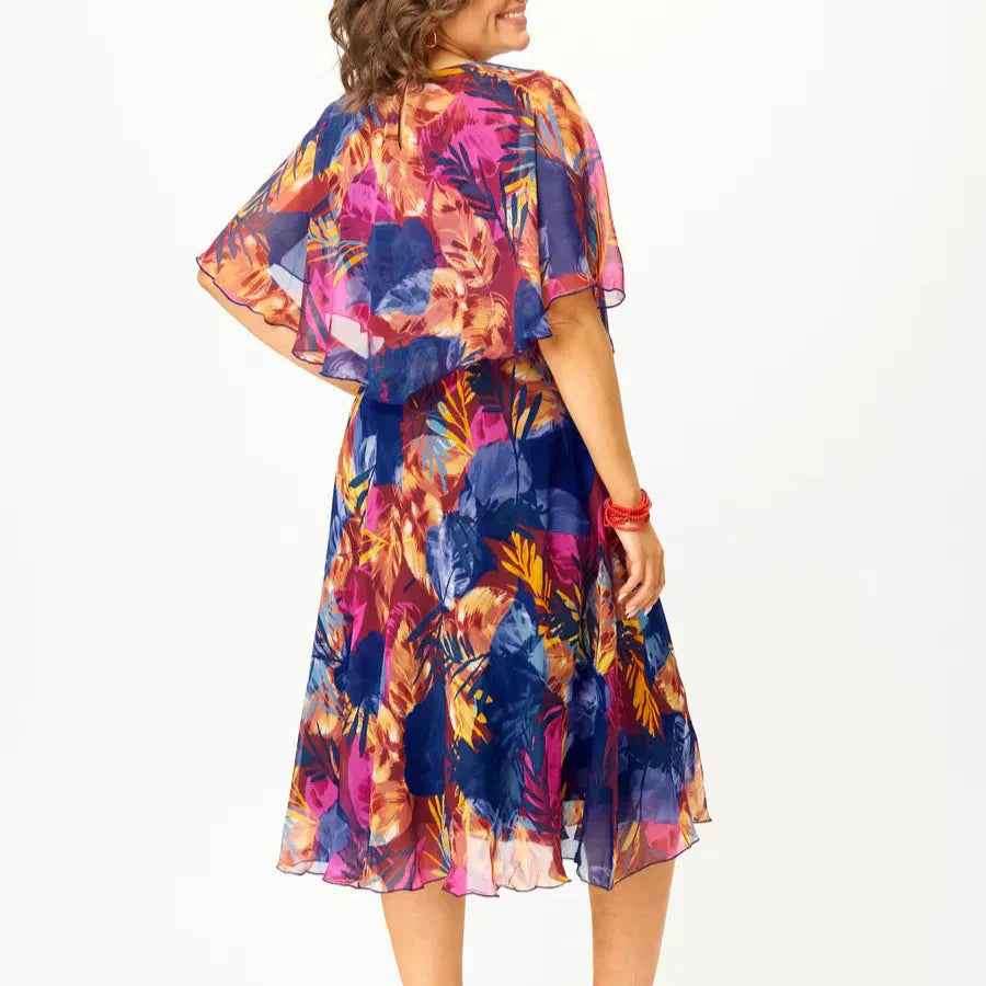 Comfortable plus-size chiffon everyday dress for women | Barbara -5