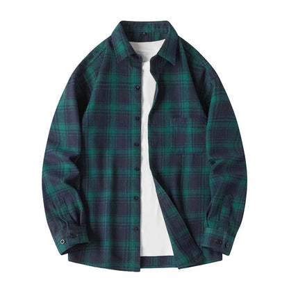 Classic plaid button-front flannel shirt for men | Thatcher -8