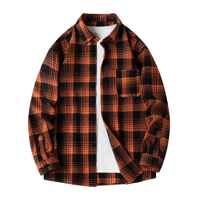 Classic plaid button-front flannel shirt for men | Thatcher -7