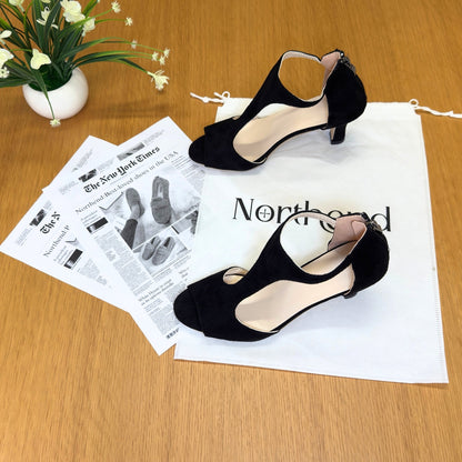 Elegant open-toe comfort heels for women | Amara -2