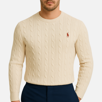 Classic cable-knit pullover everyday jumper for men -3