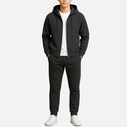 Luxury zip-up smart casual tracksuit set for men -2