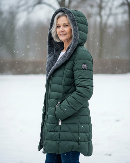 Warm hooded puffer winter coat for women | Olivia -3