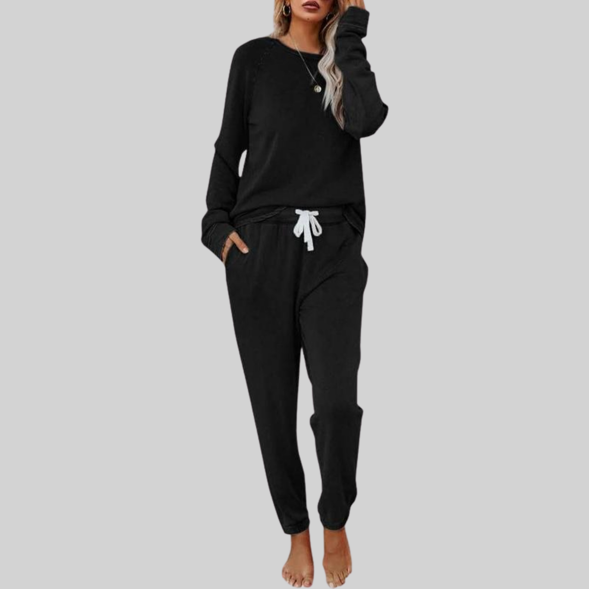 Casual long-sleeve sweatpants co-ord set for women | Jocelyn -7