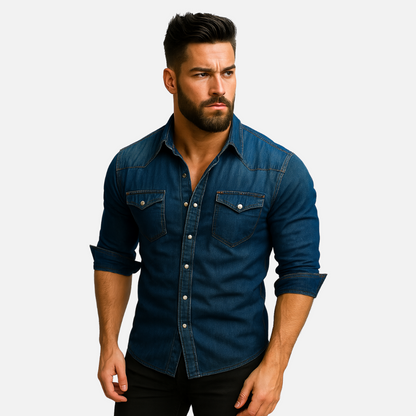 Classic casual denim everyday shirt for men -2