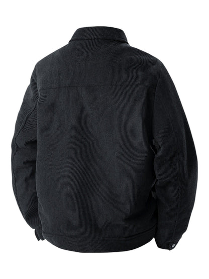 Corduroy snap front jacket for men | Rowan -2