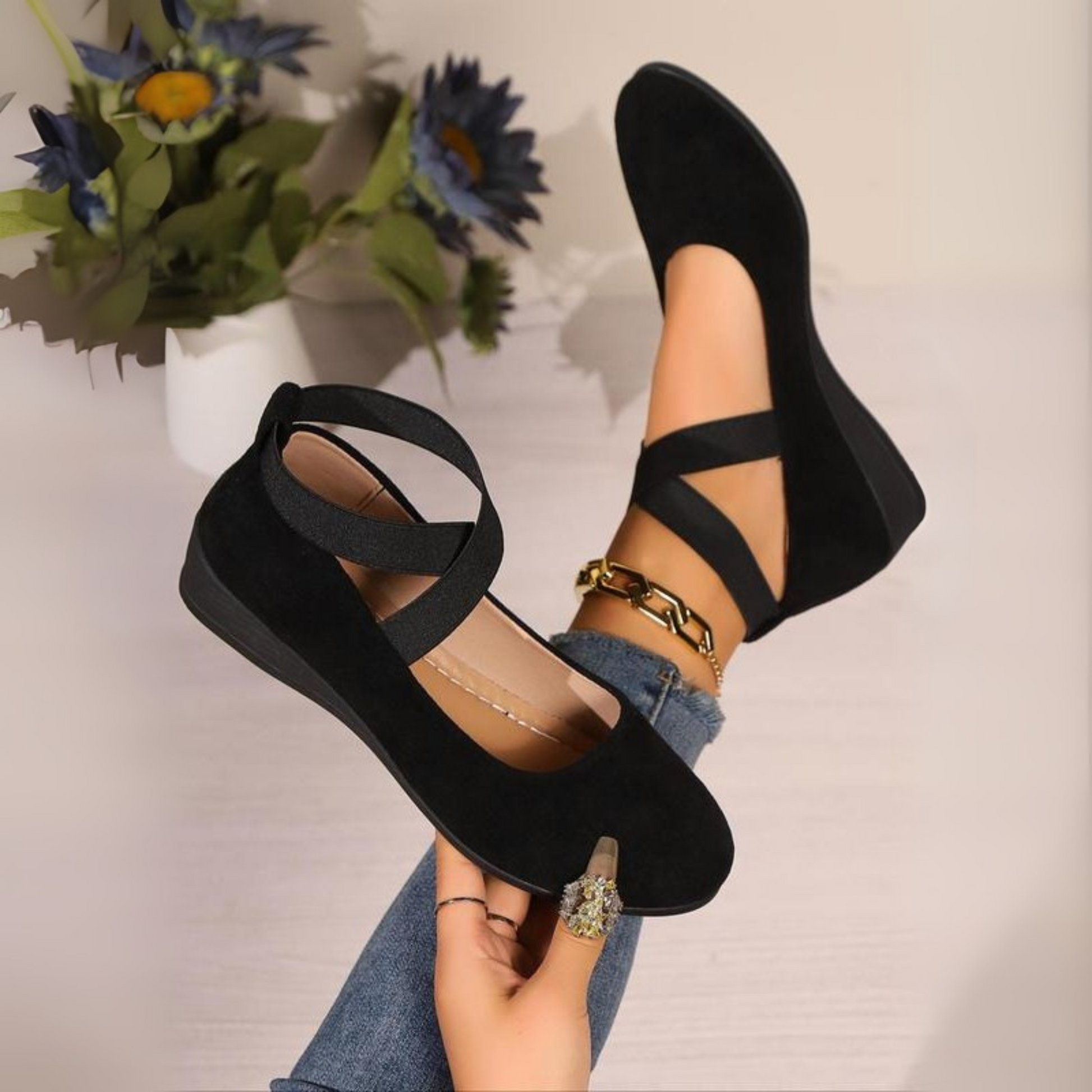 Shoes wedge elegant comfortable for women | Adeline -1