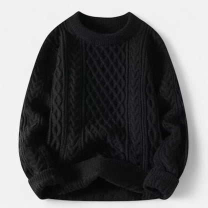 Classic cable-knit round-neck everyday jumper for women -4