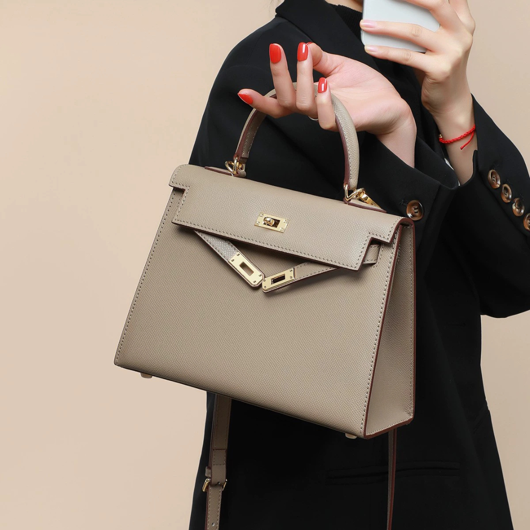 Elegant structured handbag for women | Silken Dawn -5