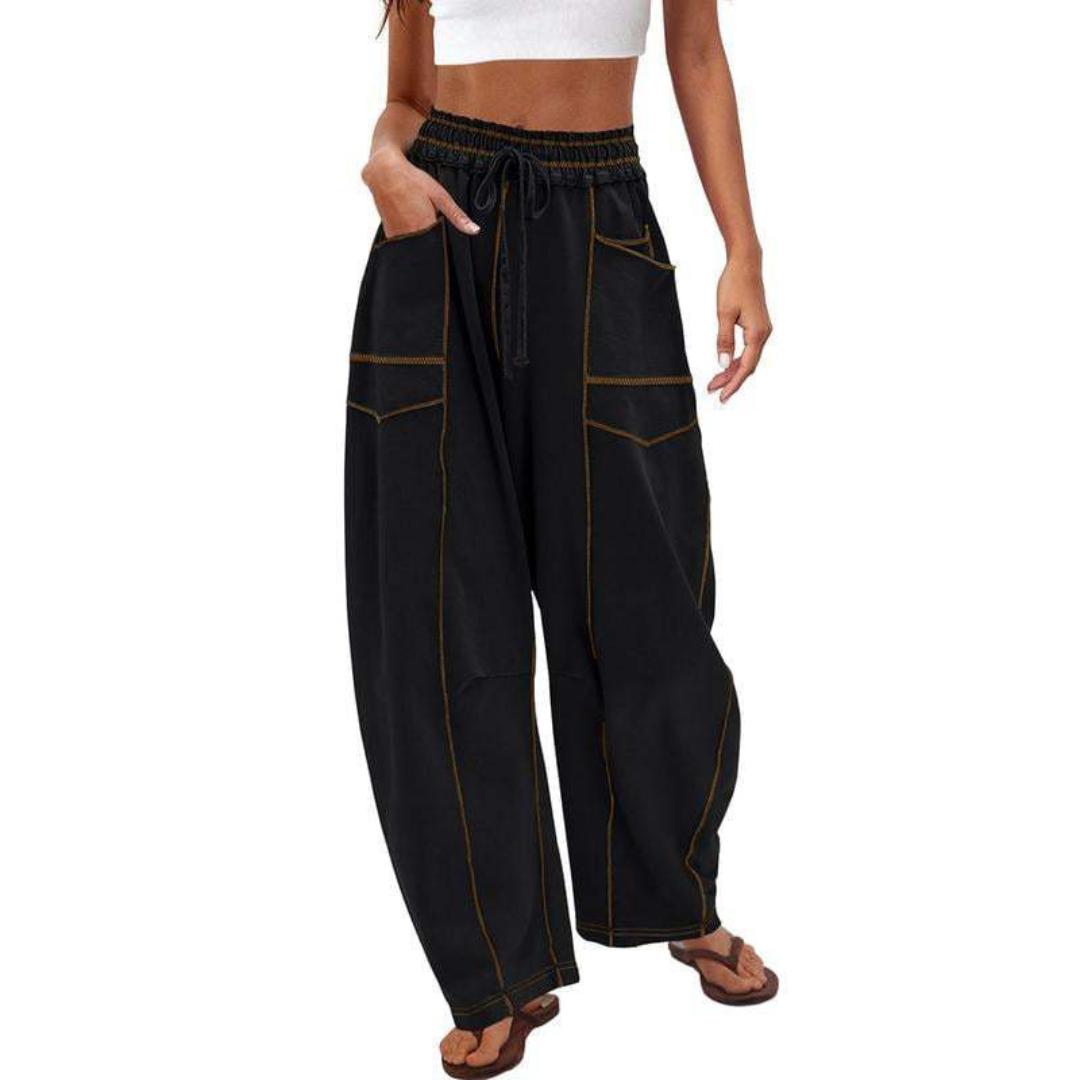 Comfy baggy-leg everyday lounge trousers for women | Avanita -2