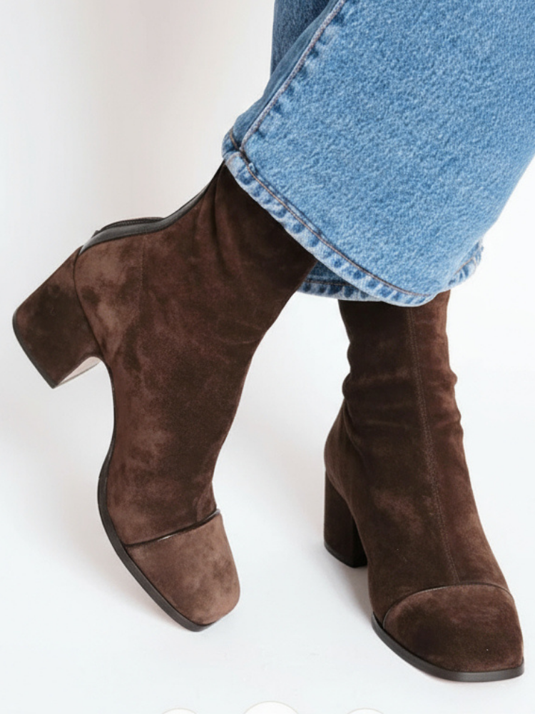 Elegant grace-step heeled ankle boots for women | Aria -1