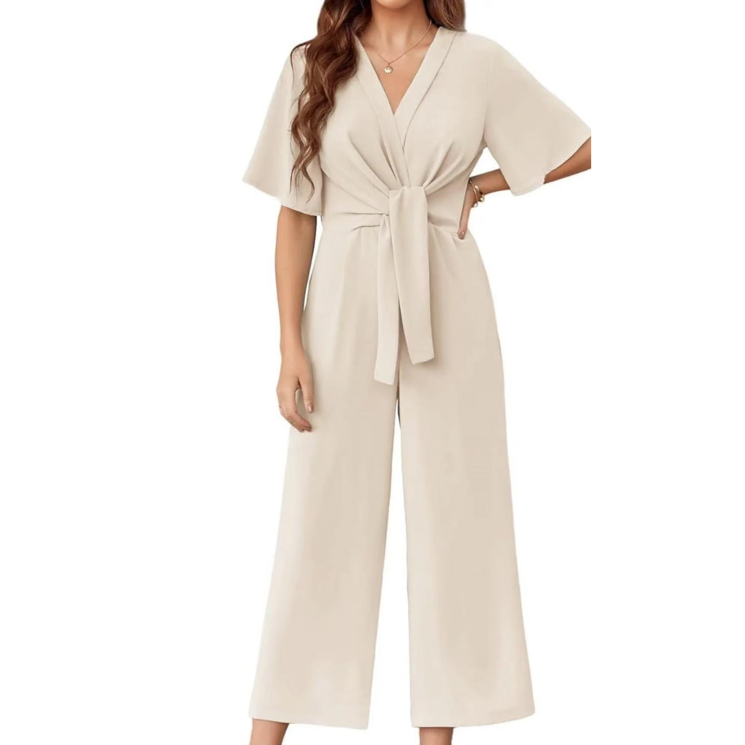 Elegant summer tie-knot everyday jumpsuit for women | Gabriella -2
