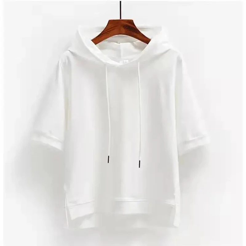Short-sleeve hoodie boxy fit for women | Arlo -2