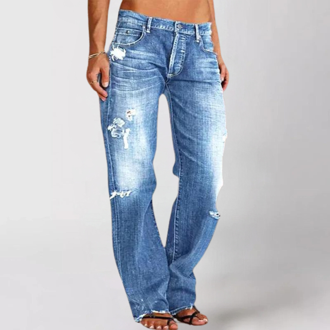 Loose wide-leg denim jeans trousers for women | Viktoria -1