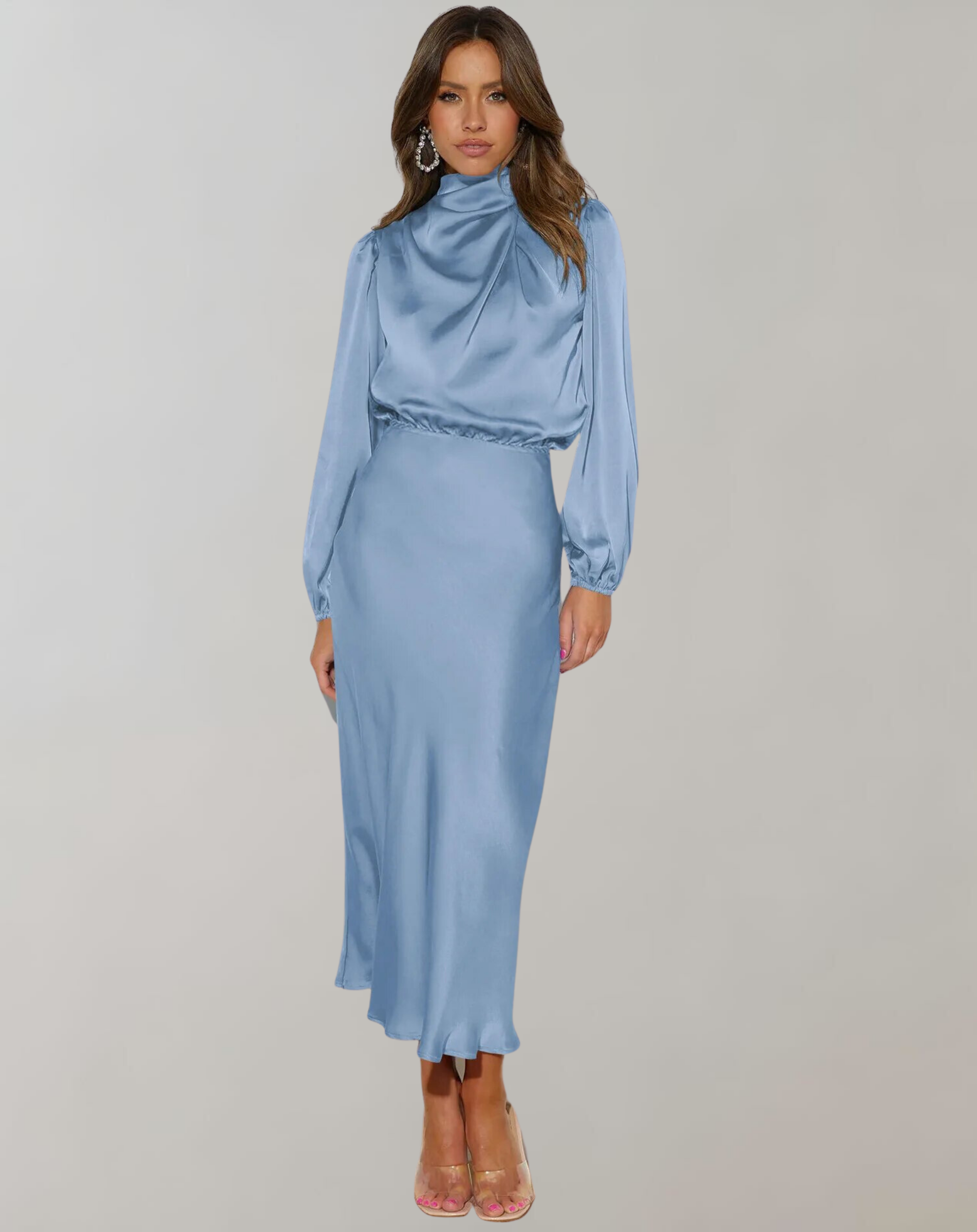 Long sleeved dress for women | Bella -4