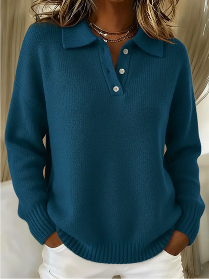 Classic knit polo everyday jumper for women | Olivia -2