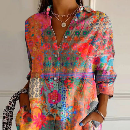 Aurelle Raya abstract floral blouse for women