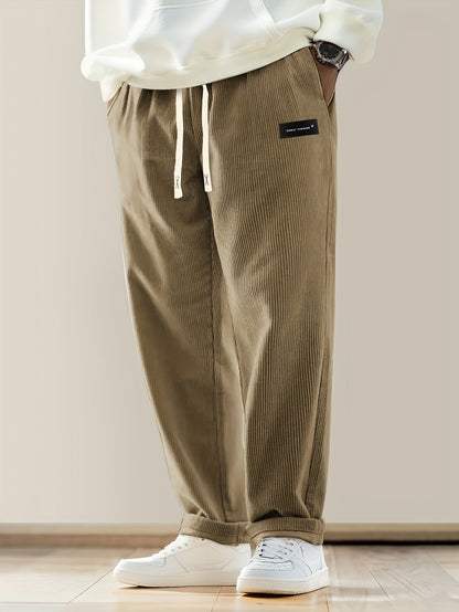 Relaxed drawstring corduroy everyday trousers for men | Ellison -5