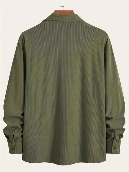 Classic textured cord everyday overshirt for men | Ellison -14